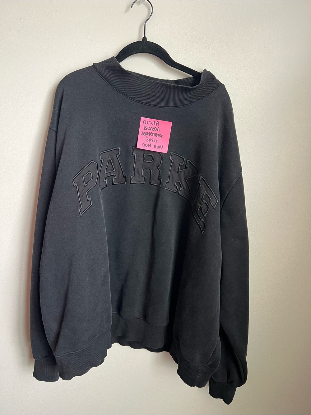 XXL Parke Acid wash black Halloween 2025 mockneck sweatshirt